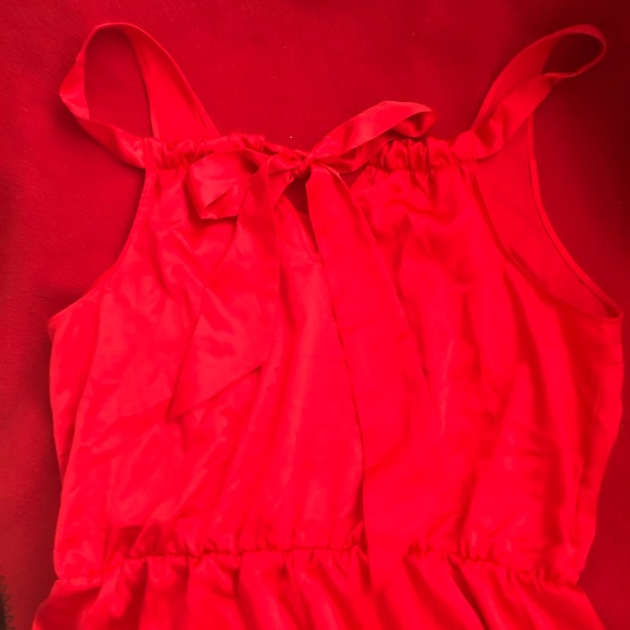 Victoria’s Secret red romper with bow tie shortalls M NWOT VS nightie - Picture 7 of 12